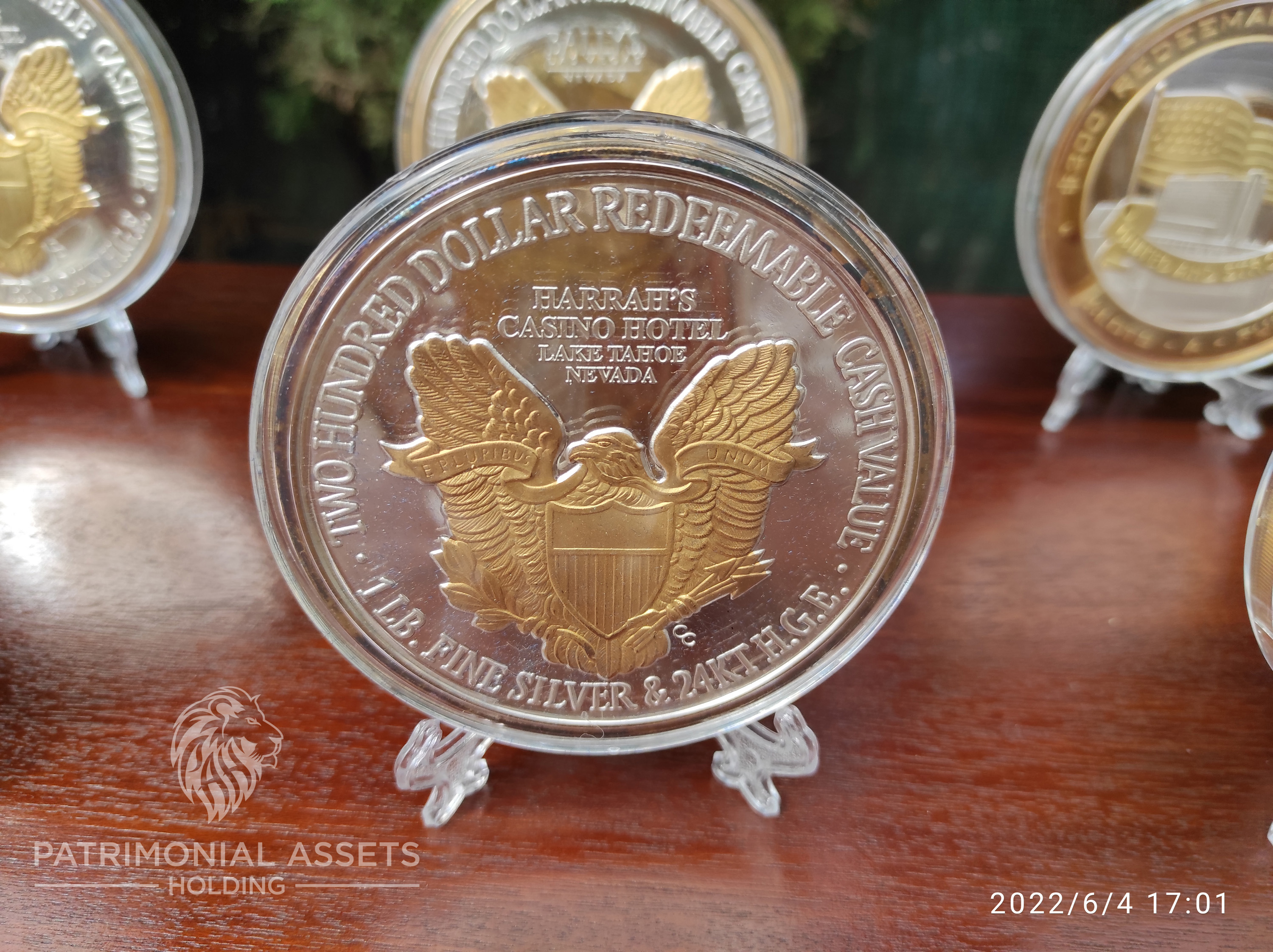 Walking Liberty 1995 Harrah's - Lake Tahoe — 1995 — 24k HGE — Mint CC — Serial #0328