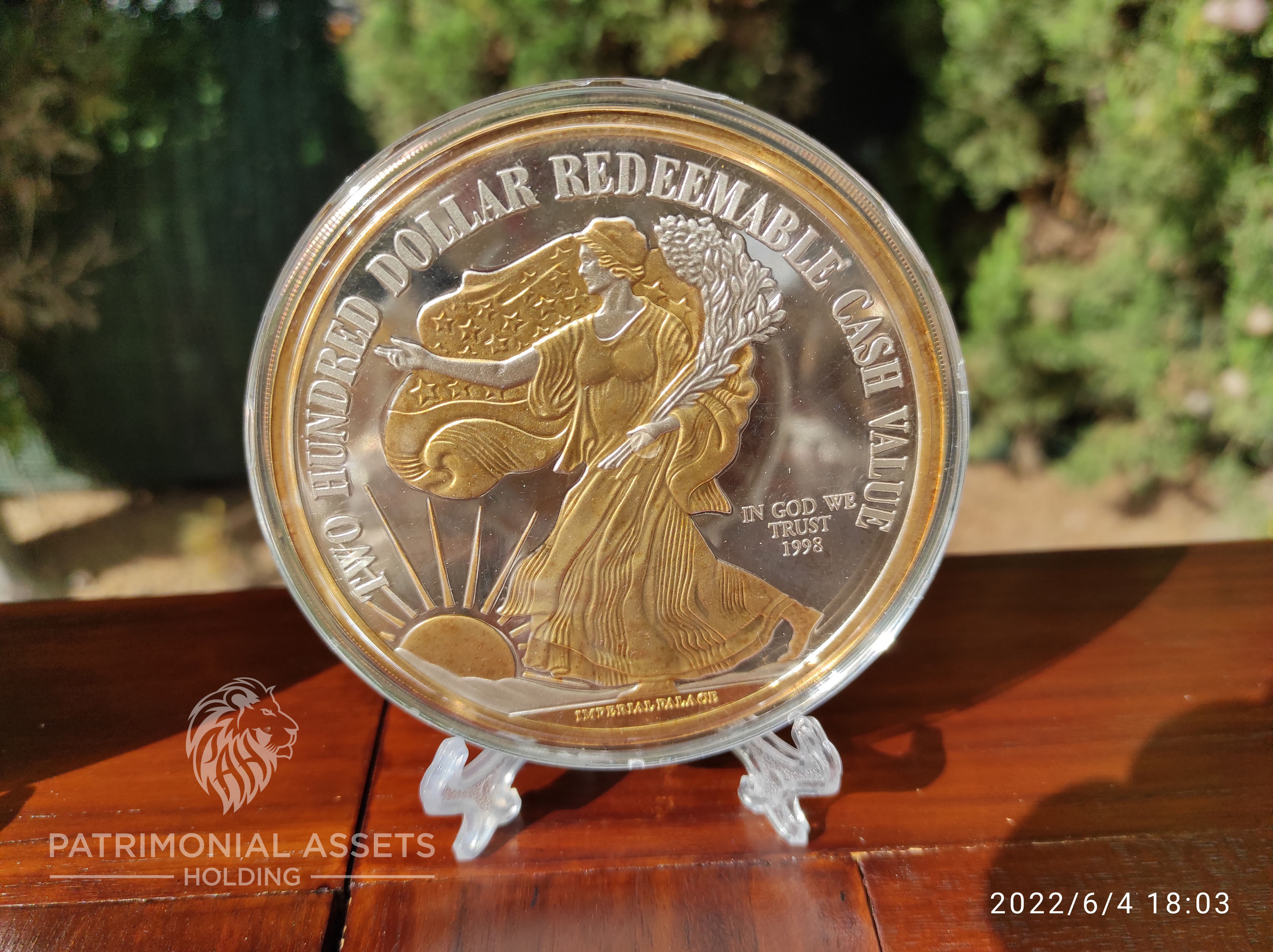 Walking Liberty 1998 Imperial Palace — 1998 — 24k HGE — Mint G — Serial #675