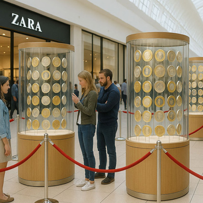 Luxury mall exhibition between flagship boutiques